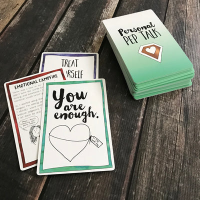 A sample of inspirational cards from the Personal Pep Talk strategy card deck 