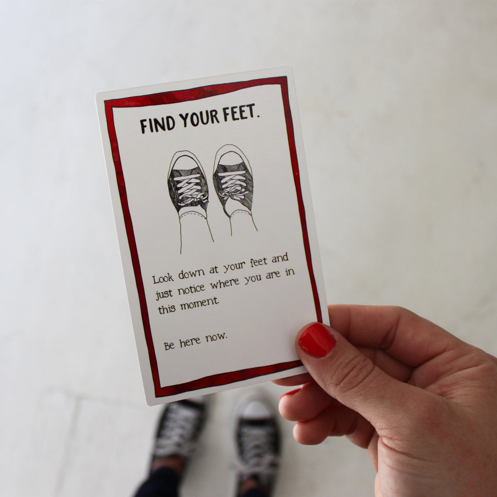 The "Find your Feet" strategy card from the Personal Pep Talk card deck