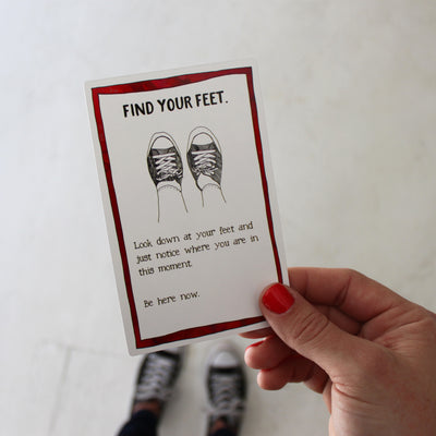 The "Find your Feet" strategy card from the Personal Pep Talk card deck